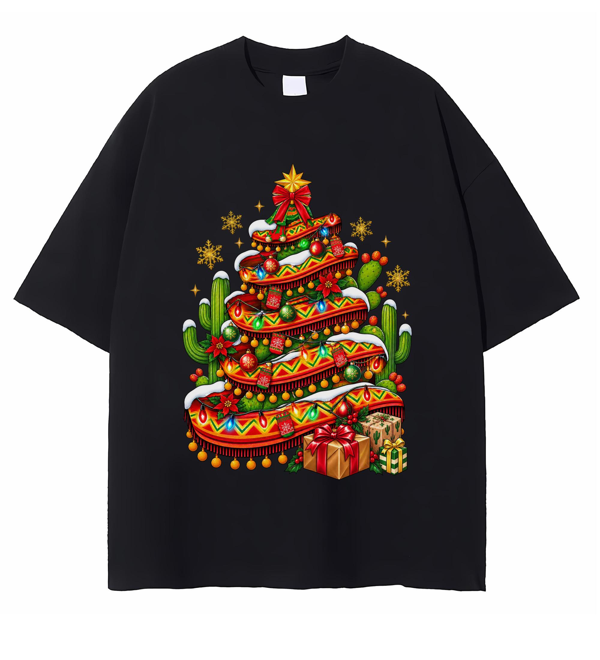 Feliz Navidad Christmas Lights T-shirt Family Matching Holiday Graphic Festive Christmas Tree Lights Gift